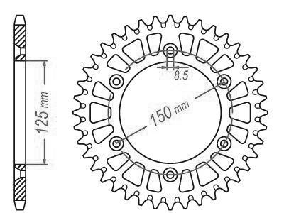 Couronne Alu TT Husqvarna-KTM Orange - 520 - 47 Dents - Similaire JTA897 - Made in Germany
