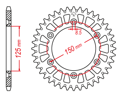 Couronne Alu TT Husaberg-Husqvarna-KTM Orange - 520 - 49 Dents - Made in Germany