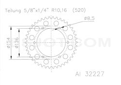 Couronne Alu BMW - 520 - 47 Dents - Made in Germany