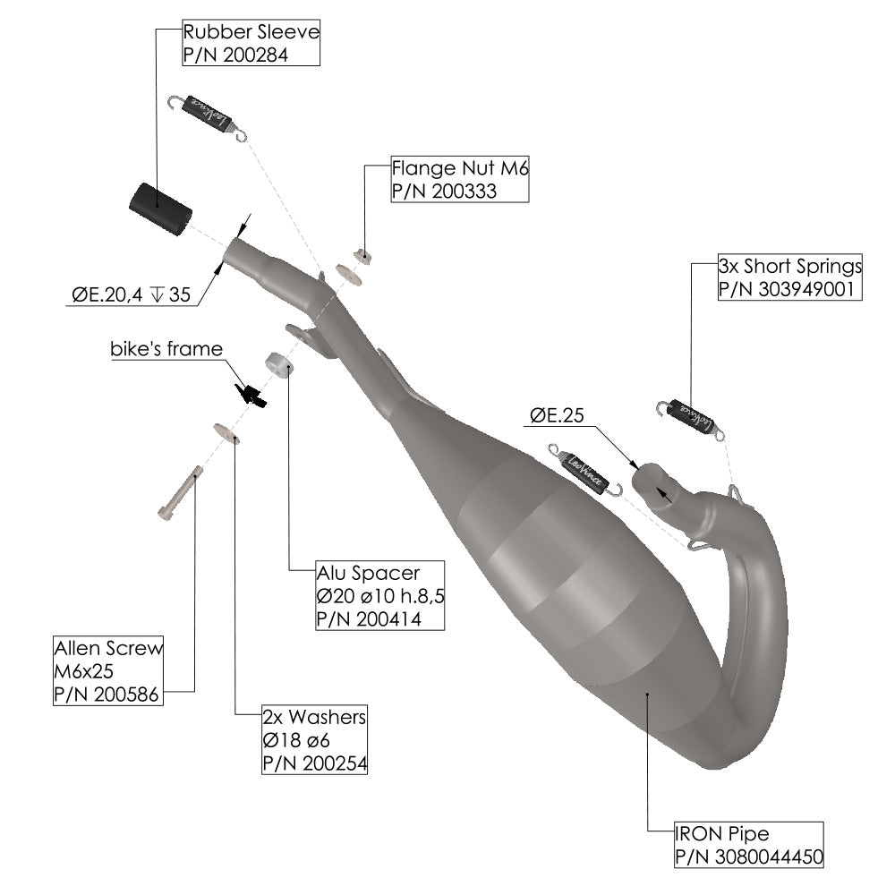 Corps Seul (Détente)  HEADER PIPES 50 SE-RS / SM-RS / SM-R / SE-R 2021/2023

