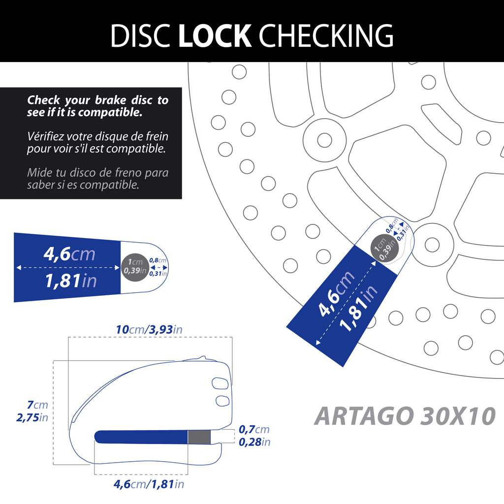 Antivol  SRA - Bloque Disque Ø10mm - Homologués 
