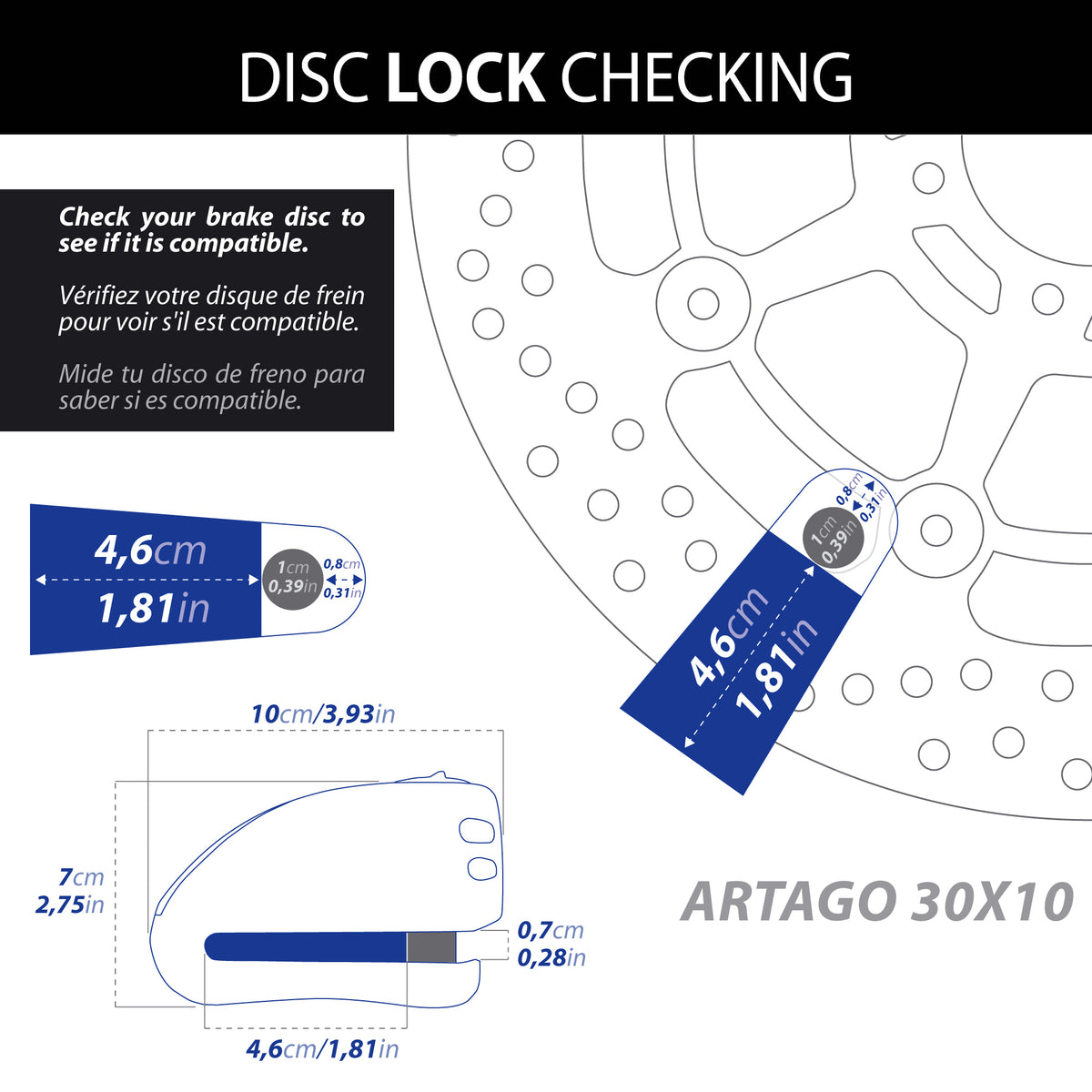 Antivol  SRA - Bloque Disque Ø10mm - Homologués 