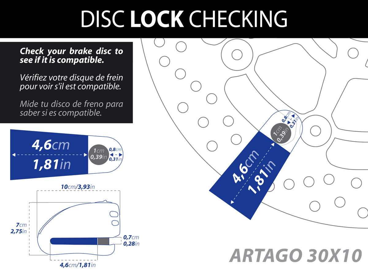 Antivol  SRA - Bloque Disque Ø10mm - Homologués 