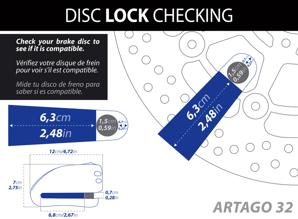 Antivol SRA - Bloque Disque Ø15.5mm - Homologués 