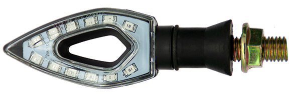 Paire de clignotants universels séquentiels à Leds - Noir avec cabochon translucide 