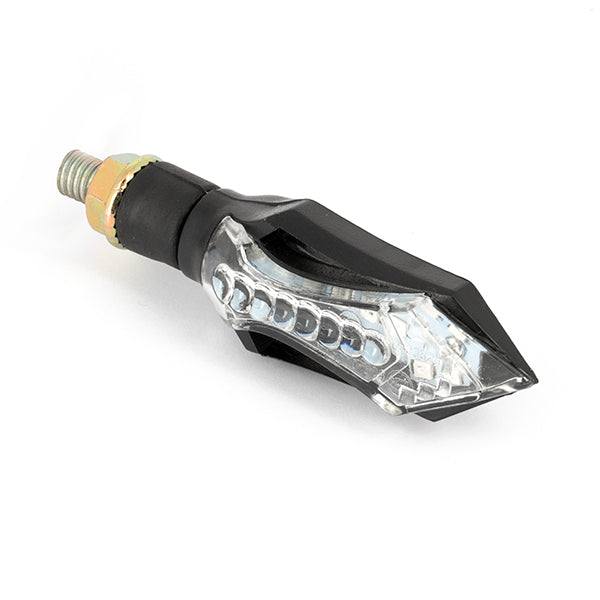 Paire de clignotants universels séquentiels à Leds - Noir avec cabochon translucide 
