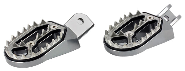 Repose-pieds Alu CNC Couleur Titane - KAWASAKI/SUZUKI