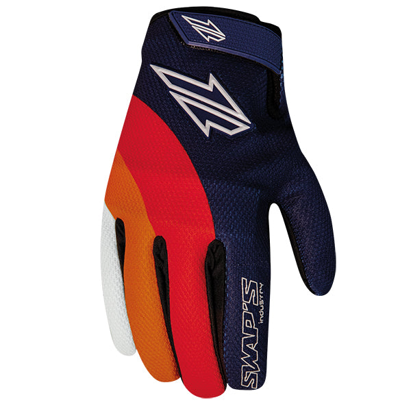 Gants Cross GAN095 S - Bleu Rouge Orange - Homologué CE KP1 