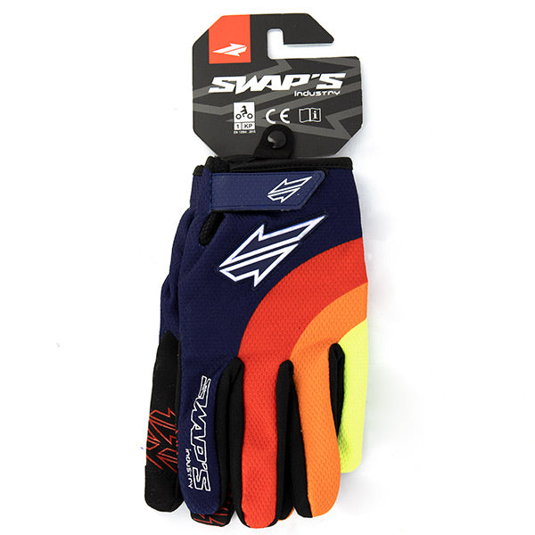 Gants Cross GAN095 S - Bleu Rouge Orange - Homologué CE KP1 