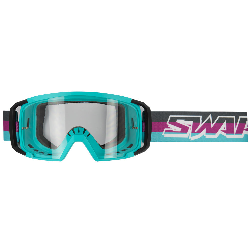 Masque Cross SCRUB V2 - NOIR / VIOLET / BLEU ECRAN TRANSPARENT