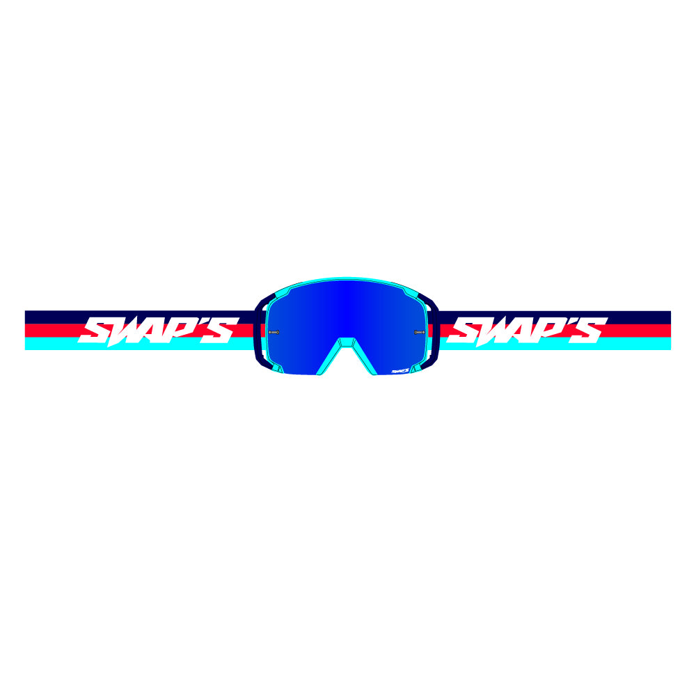 Masque Cross SWAPS SCRUB V2 - BLEU ROUGE TURQUOISE ECRAN TRANSPARENT