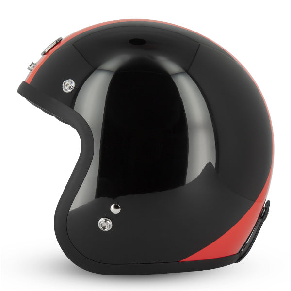Casque Jet Cafe Racer S250 Noir / Rouge / Blanc Brillant - Taille XS