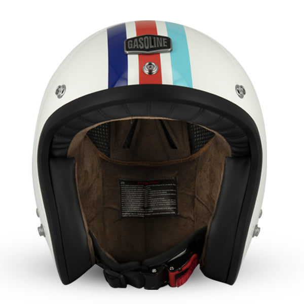 Casque Jet Cafe Racer S250 Blanc / Bleu / Rouge Brillant - Taille XS