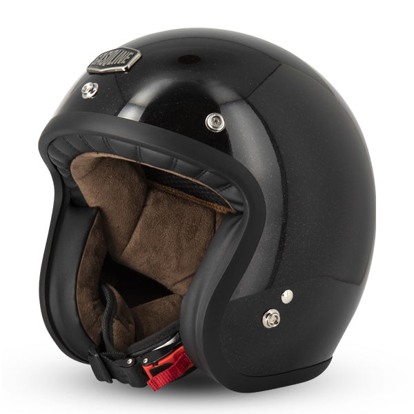 Casque Jet Cafe Racer S250 Noir Pailleté  Brillant - Taille XS