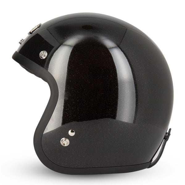 Casque Jet Cafe Racer S250 Noir Pailleté  Brillant - Taille XS