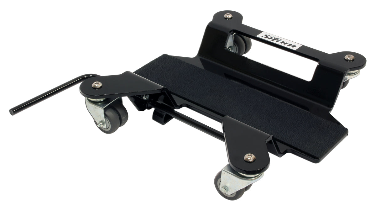 Support Moto Béquille Centrale Antidérapant Caoutchouc + Frein 55cm x 42cm - Poids jusqu'à 500kg