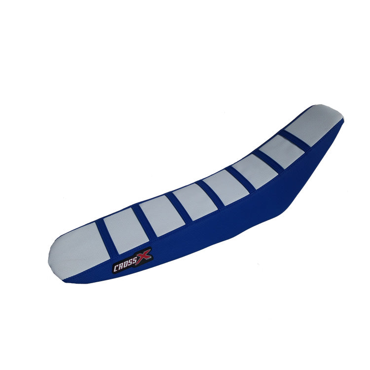 HOUSSE DE SELLE TM MX EN 125-250-300 - 2STROKE TOP WHITE- SIDE BLUE-STRIPES BLUE 