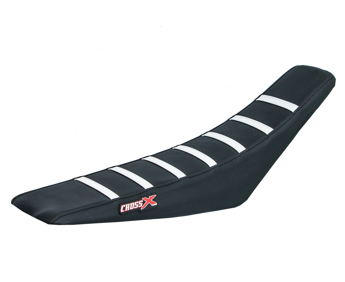 HOUSSE DE SELLE SHERCO SE-R SEF-R - TOP BLACK- SIDE BLACK-STRIPES WHITE 