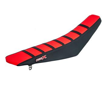 HOUSSE DE SELLE HONDA CRF 450 - TOP RED- SIDE BLACK-STRIPES BLACK 