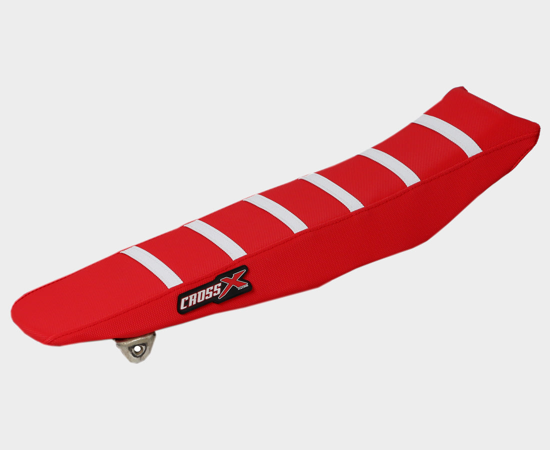 Housse de selle FANTIC 4T  2021 – 2023  Avec Bande, Couleur : Rouge Rouge Blanc