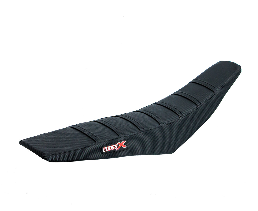 HOUSSE DE SELLE  KAWASAKI KX 125-250 TOP BLACK- SIDE BLACK-STRIPES BLACK
