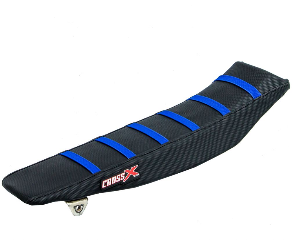 HOUSSE DE SELLE YAMAHA WRF 450 TOP BLACK- SIDE BLACK-STRIPES BLUE