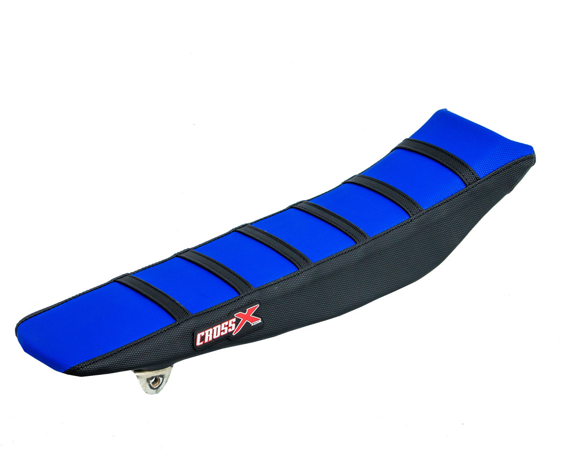 HOUSSE DE SELLE YAMAHA YZ 85 - TOP BLUE- SIDE BLACK-STRIPES BLACK 