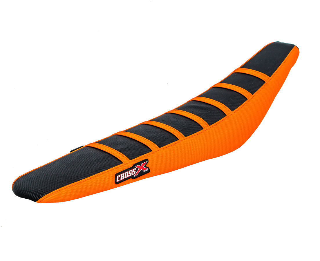HOUSSE DE SELLE KTM SX 85 2013-2017 TOP BLACK- SIDE ORANGE-STRIPES ORANGE (M515-3BOO)