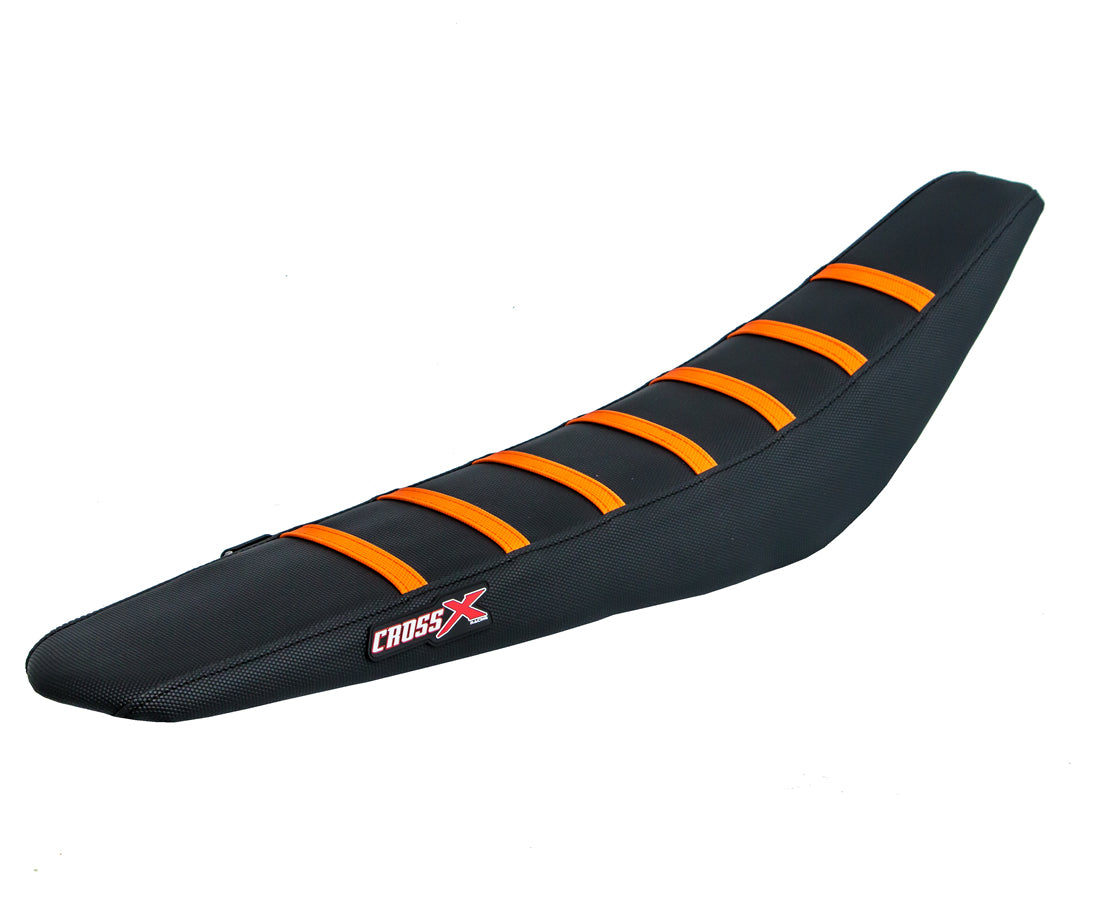 HOUSSE DE SELLE KTM SX 65 - TOP BLACK- SIDE BLACK-STRIPES ORANGE 