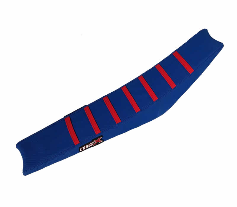 HOUSSE DE SELLE KTM SX - SXF - EXC - TOP BLUE- SIDE BLUE-STRIPES RED 