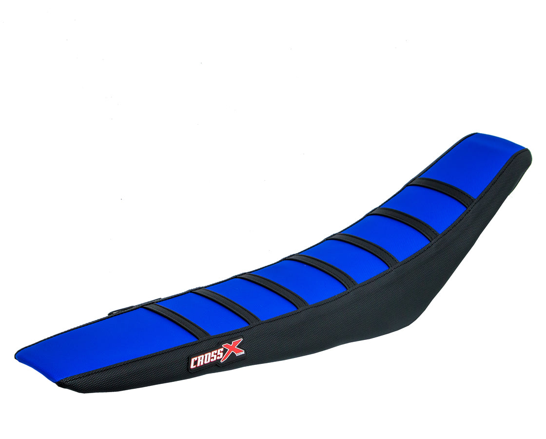 HOUSSE DE SELLE HUSQVARNA TC 85 - TOP BLUE- SIDE BLACK-STRIPES BLACK 