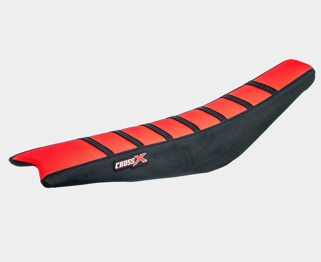 HOUSSE DE SELLE GASGAS MC-MCF / EC-ECF - TOP RED- SIDE BLACK-STRIPES BLACK 