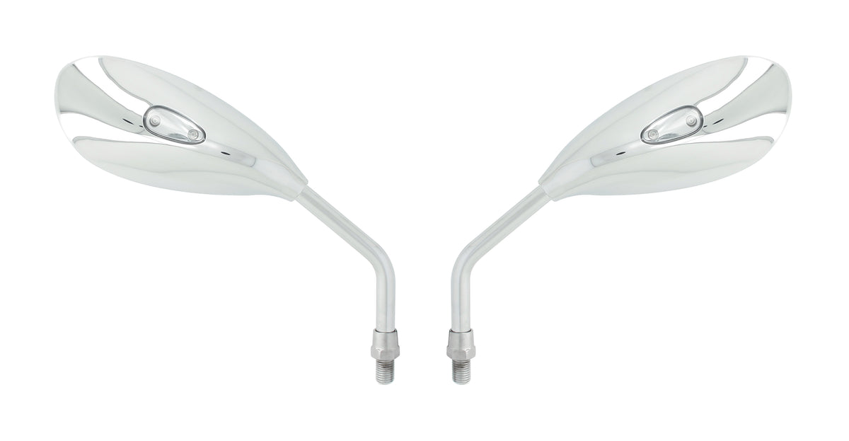 Paire de rétroviseurs universels avec clignotants led intégrés - M10 - chromé