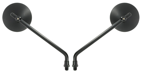 Paire de rétroviseurs ronds universels - M10 - noir 