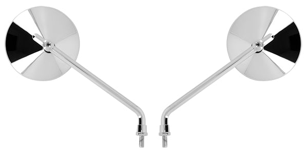 Paire de rétroviseurs ronds universels - M8 - chromé