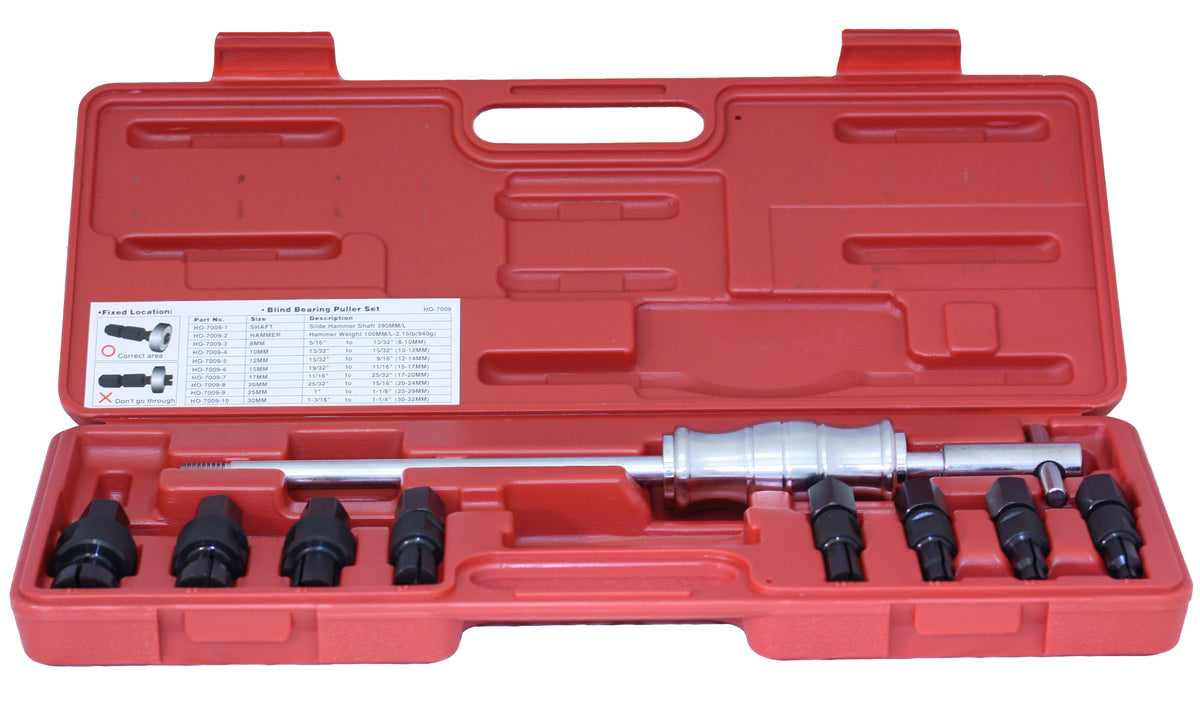 Coffret d'Arrache Roulements 8pcs Arrache à Inertie 390mm/200mm 8 Embouts Trous Borgnes