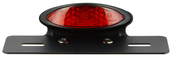 Kit Feu Arriere Ovale Led avec Cabochon Rouge et Support de Plaque 