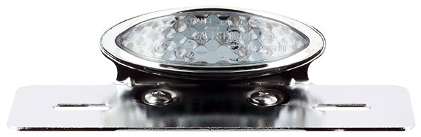 Feu arriere ovale led chromé avec support de plaque 
