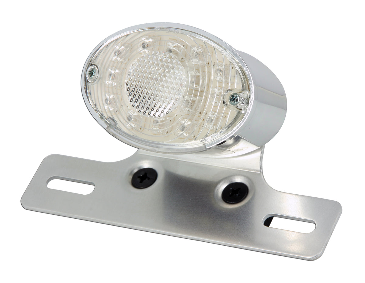 Feu Arrière LED Chromé + Support de Plaque