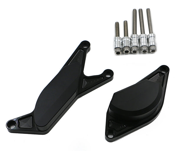 Kit Protection de Carters CNC Anodisés Noir GSR 600 / 750 Gauche et Droit