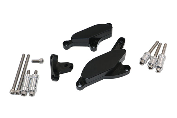 Kit Protection de Carters CNC Anodisés Noir ZX-10R 2008-2010 Gauche et Droit