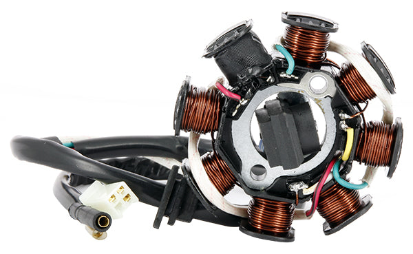 Stator 8 Pôles GY6 125cc Ø Extérieur 88mm - Ø Intérieur 28.9mm - Entraxe 42.4mm