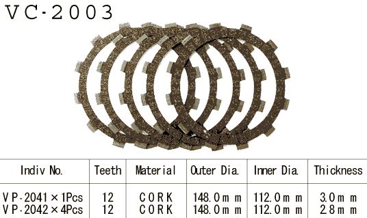 Kit Disques d'Embrayage Garnis Xv 125 Virago 1997/2000