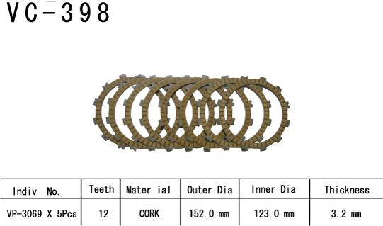 Kit Disques d'Embrayage Garnis Rm 250 2003/2005